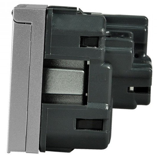 Механизм розетки ABB Zenit N2288.1 PL 2М с заземлением и крышкой (серебро) - фото №3