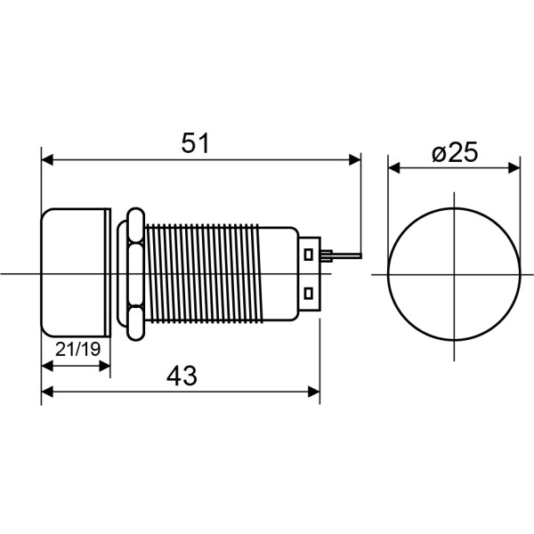Металева кнопка Аско-Укрем TY 19C-S11/1 1NO+1NC (A0140010215) - фото №4