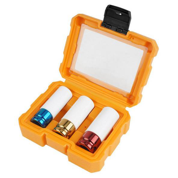 Комплект ударных торцевых головок Tolsen Профи 17-19-21мм для легкосплавных дисков (15510)