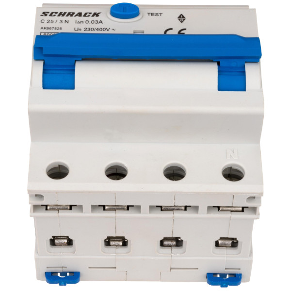 АВДС Schrack AK667825 6кА 25А 30мА 3P+N х-ка C Тип A - фото №1