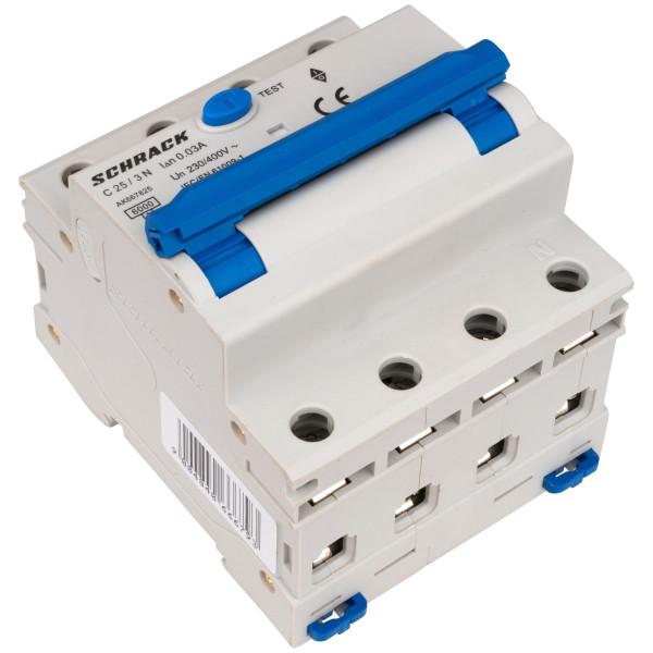 АВДС Schrack AK667825 6кА 25А 30мА 3P+N х-ка C Тип A - фото №2