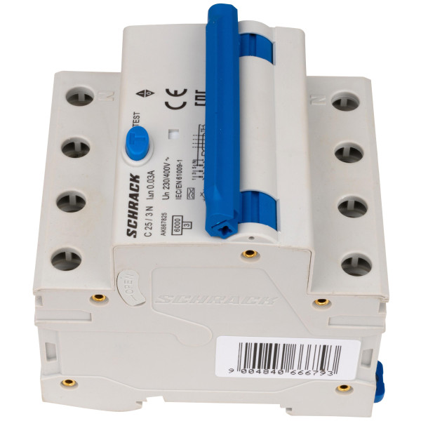 АВДС Schrack AK667825 6кА 25А 30мА 3P+N х-ка C Тип A - фото №3
