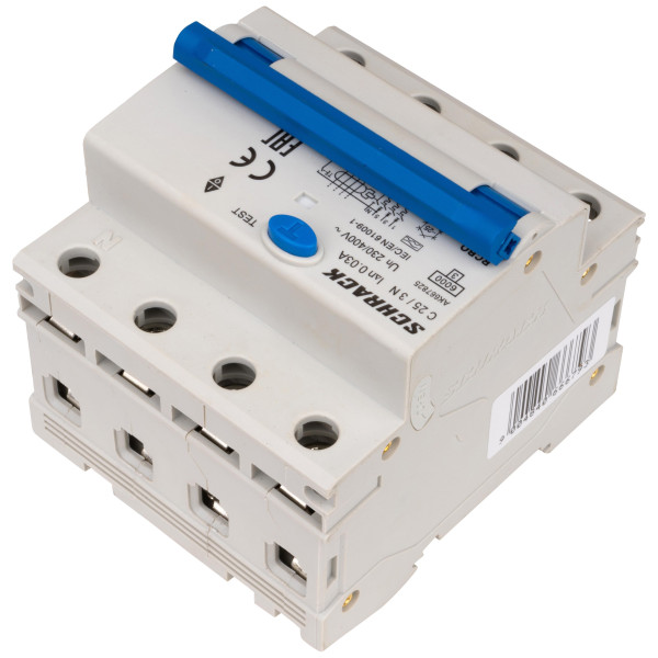 АВДС Schrack AK667825 6кА 25А 30мА 3P+N х-ка C Тип A - фото №4