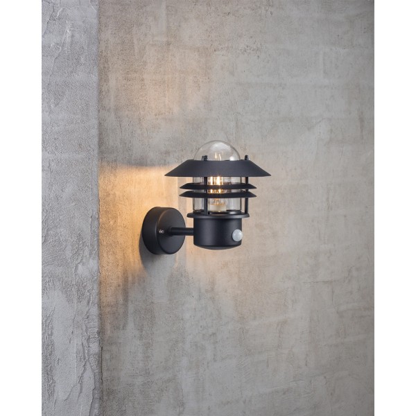 Вуличний світильник з датчиком руху Nordlux 25031003 Blokhus E27 1x60W IP54 чорний - фото №1