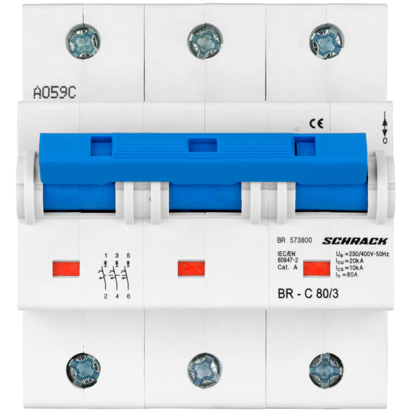 Автоматичний вимикач Schrack BR573910 20кА 100А 3P C - фото №1