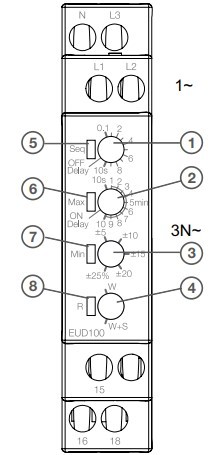 Реле контролю фаз Hager EUD100 1 перекидний контакт - фото №2