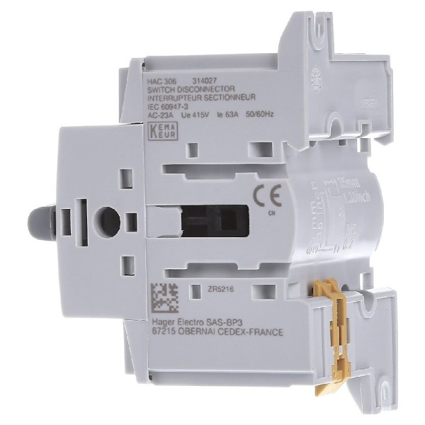 Рубильник Hager HAC306 3P 63А - фото №2