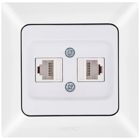 Комп'ютерна розетка NE-AD ARAS 93-110-21-D2 2 CAT5E біла
