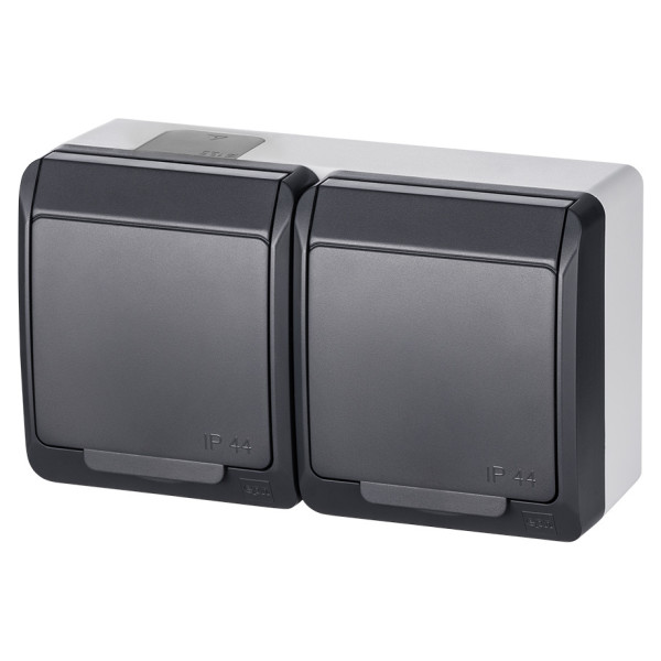 Розетка Elektro Plast 0325-7 Hermes 2 IP44 антрацит - фото №1