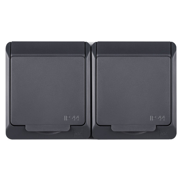 Розетка Elektro Plast 0325-7 Hermes 2 IP44 антрацит - фото №2