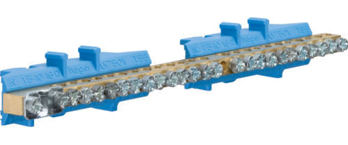 Нейтральна шина з утримувачем Hager KM25N 1х25+11x16+13x10мм²