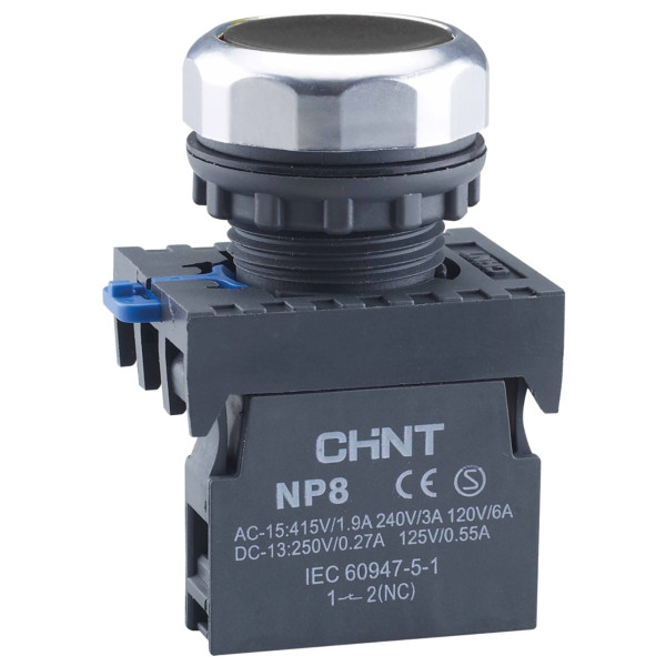 Кнопка Chint NP8-10BN/2 1NO чорна IP65 (578647)