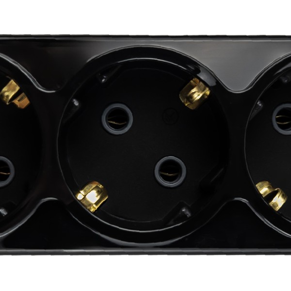 Колодка Violux 3-на з заземленням чорна з вимикачем ( 910290 ) - фото №3