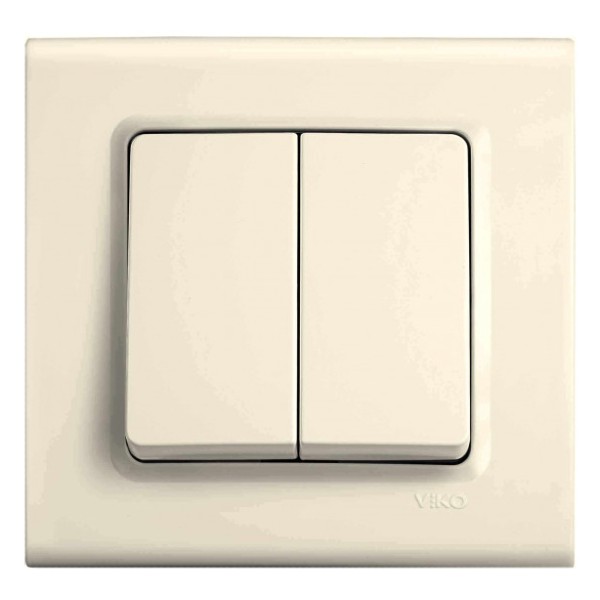Вимикач 2-клавішний кремовий VIKO Linnera