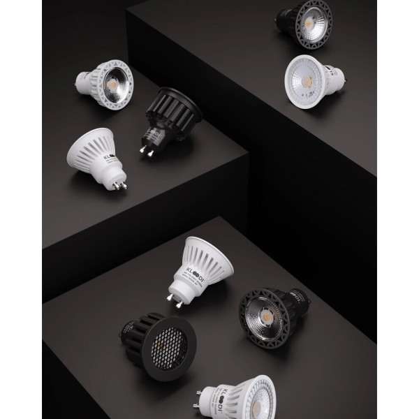 Светодиодная лампочка Kloodi KDGU10-QL 5WCOB 2.7K 10D BK DIM GU10 450Lm IP20 - фото №1