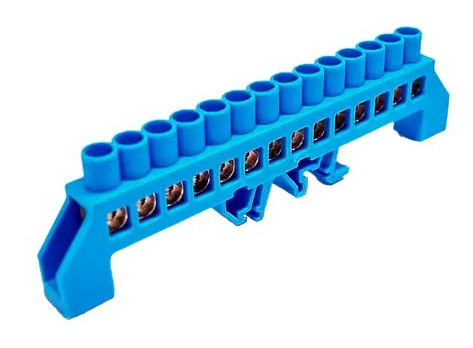 Универсальная шина TNSy изолированная «N» ШЛУ8х12-14 на DIN-рейку синяя (TNSy5500174)