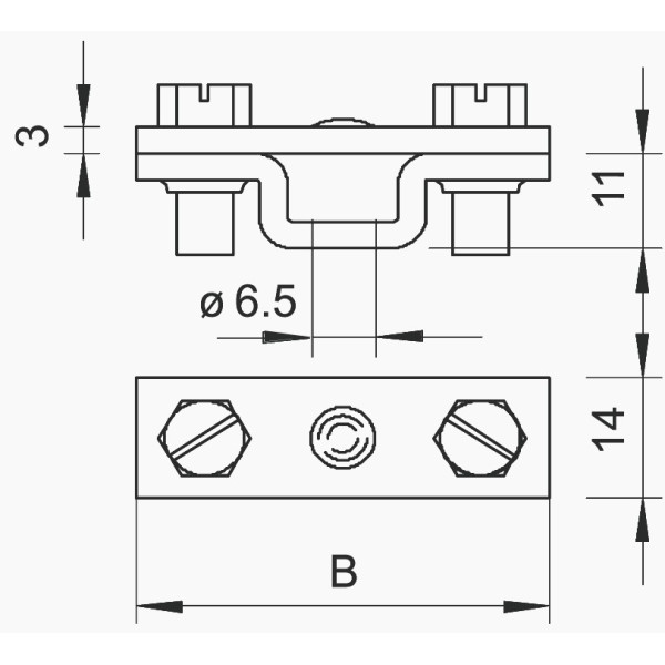 Тримач плоского провідника OBO Bettermann (5032032) 30мм з отвором 6,5мм FT (40-60 мкм) - фото №1