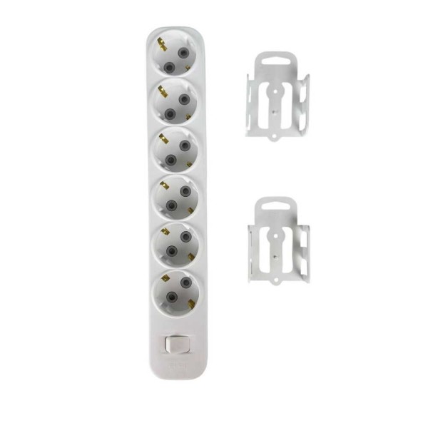 Колодка EL-BI 6-я с заземлением шторки и выключателем Myra ( 527-010200-602 ) - фото №1