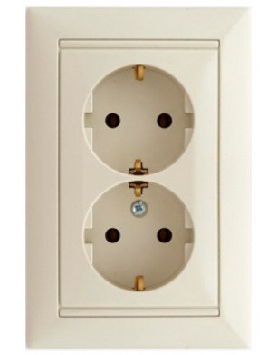 Розетка двойная (монтаж в 1 коробку) Valena слоновая кость