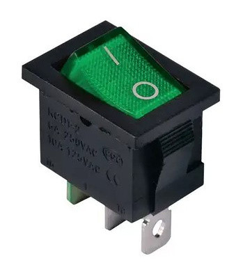 Переключатель TNSy KCD1-4-201N G/B с подсветкой зеленый (TNSy5500699)