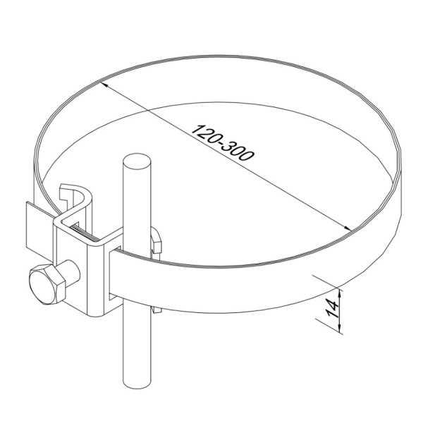 Універсальний хомут Leo Lightman Ø120 Ni/StZn (320133) - фото №3