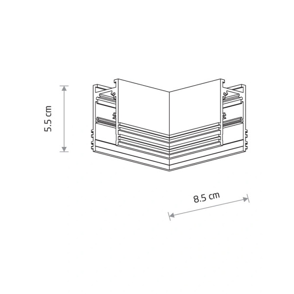 З'єднувач кутовий врізний Nowodvorski 11622 LVM Recessed Horizintal Corner IP20 білий - фото №1