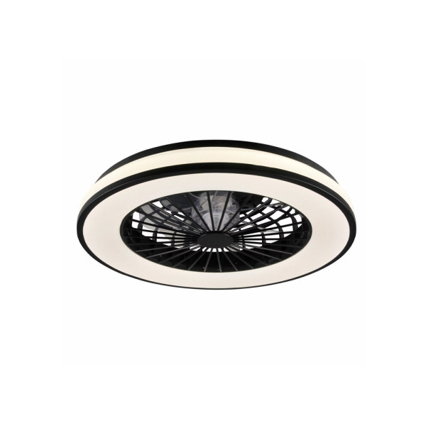 Люстра с вентилятором, светильник потолочный с пультом Goldlux 325808 Kenya Led 1x48W 3000K-6500K 5300Lm IP20 Bk - фото №1