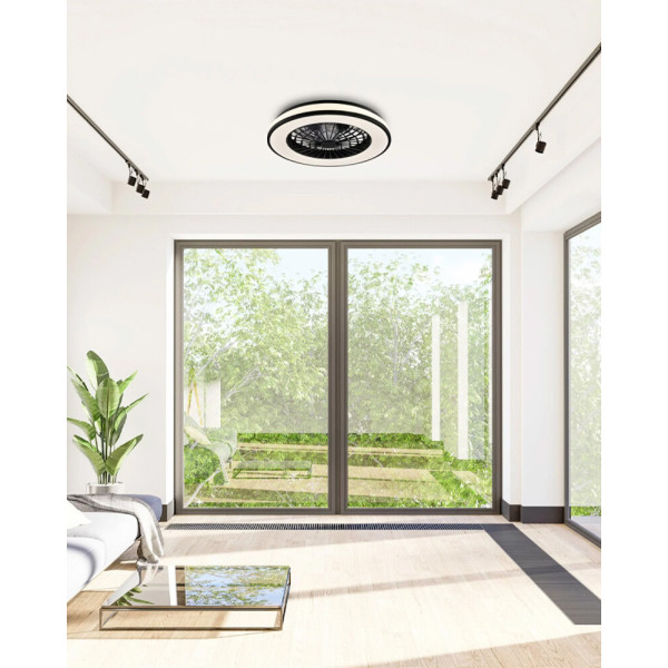 Люстра с вентилятором, светильник потолочный с пультом Goldlux 325808 Kenya Led 1x48W 3000K-6500K 5300Lm IP20 Bk - фото №2