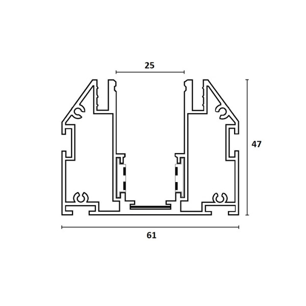 Магнитный шинопровод для натяжного потолка Alumled ALMG-SNP 3M BK - фото №2