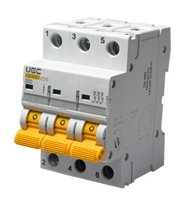 Автоматичний вимикач UEC SB-M8 3P 50A C 4,5кA (MCB45-3-050-C)