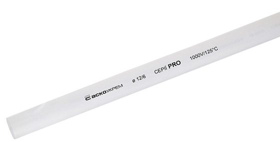 Белая термоусадочная трубка Аско-Укрем PRO Ø 12,0/6,0 (A0150040524)