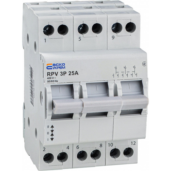 Выключатель-разъединитель Аско-Укрем (І-0-ІІ) RPV 3P 25A (A0010220008)