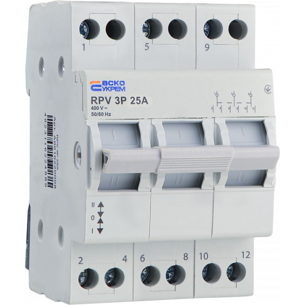 Выключатель-разъединитель Аско-Укрем (І-0-ІІ) RPV 3P 25A (A0010220008) - фото №3