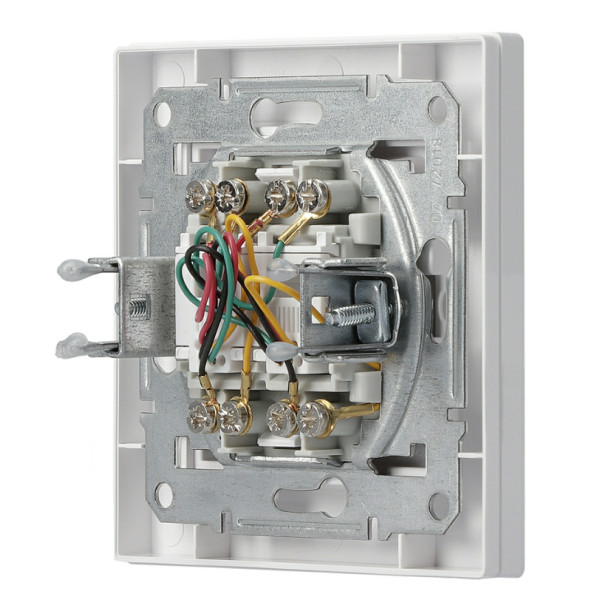 Розетка телефонная RJ11 4 контакта двойная белая Asfora, EPH4200121 - фото №3