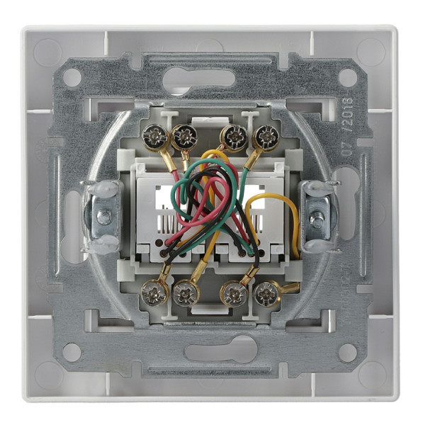 Розетка телефонная RJ11 4 контакта двойная белая Asfora, EPH4200121 - фото №4