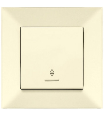 Вимикач прохідний Meridian, з підсвічуванням, кремовий