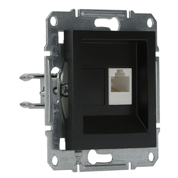 Розетка компьютерная без рамки 5.e UTP антрацит Asfora, EPH4300171 - фото №1