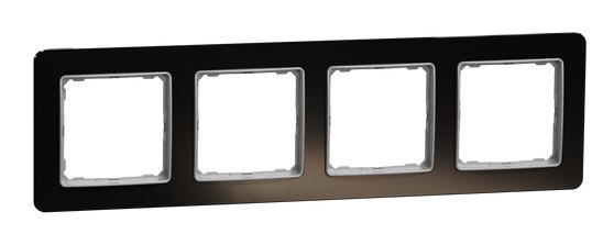Рамка четырехместная Schneider Electric Sedna Elements искусственное черное стекло SDD361804