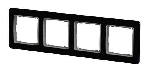 Рамка четырехместная Schneider Electric Sedna Elements искусственное черное стекло SDD361804 - фото №4