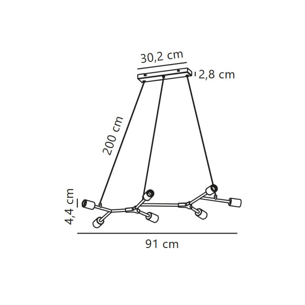 Подвесной светильник, люстра Nordlux 2010303003 Josefine E27 7x60W IP20 черный - фото №3