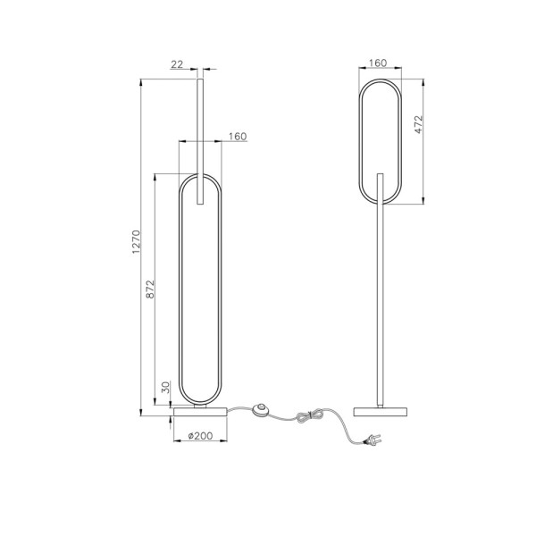 Торшер Zuma Line 5905316692978 Ravon LED 1x36W 3000K 1800Lm IP20 різнокольоровий - фото №1