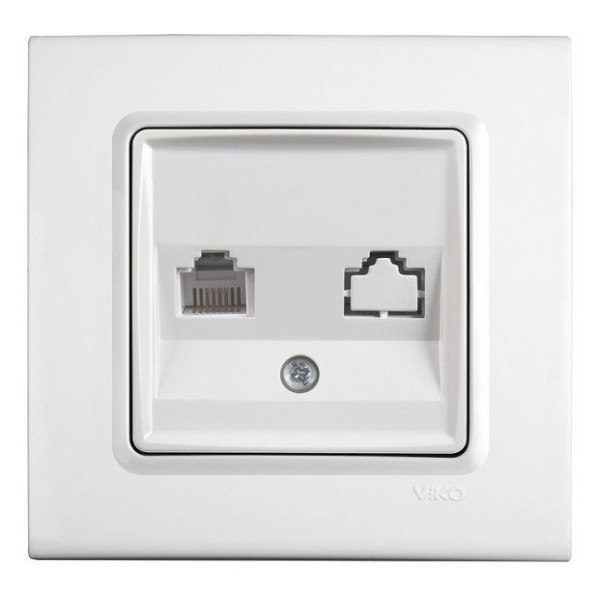 Розетка телефонна біла VIKO Linnera