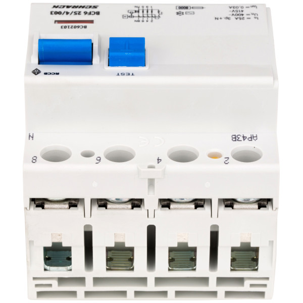 ПЗВ Schrack BC602103 6кА 25А 30мА 3P+N тип AC - фото №5
