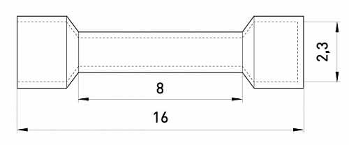З'єднувальна гільза E.Next e.splice.stand.rvt.2.blue 1,5-2,5 кв.мм синя (s4036032) - фото №1