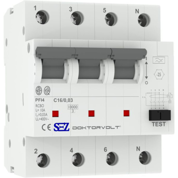 Диф автомат SEZ PFI4 C 16A/0,03A (PFI4C_16A/0,03A)