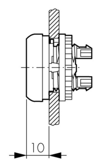 Зелена плоска кнопка Schrack MM216948 з підсвічуванням та фіксацією - фото №1