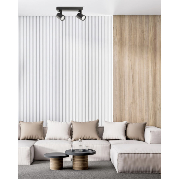 Светильник поворотный, спот Goldlux 328694 Lynx GU10 2x10W IP20 черный - фото №1