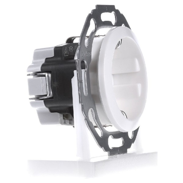 Розетка с з/к полярная белизна Berker 1930/Glas - фото №2