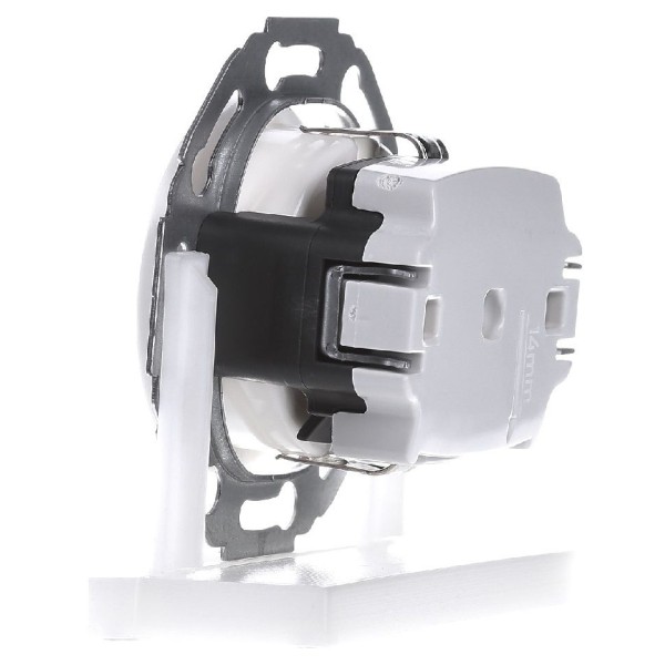 Розетка с з/к полярная белизна Berker 1930/Glas - фото №3