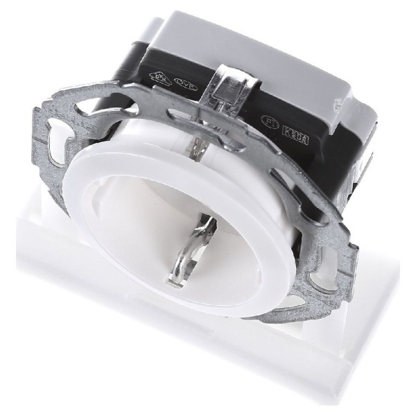 Розетка с з/к полярная белизна Berker 1930/Glas - фото №5